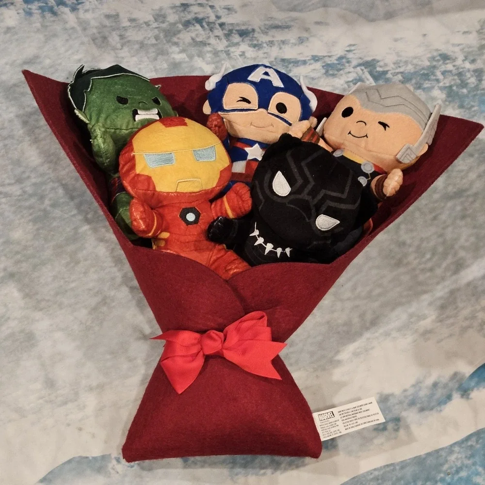 Marvel Avengers Plush Bouquet Iron Man Hulk Captain America Black Panther Thor